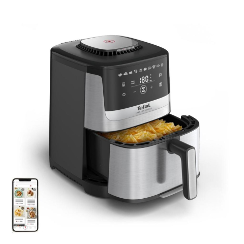Aparate pentru gatit - Friteuza cu aer cald Tefal EY8468E0 Easy Fry Silence XXL, 7L, 1800W, 10 programe, Extra Crisp