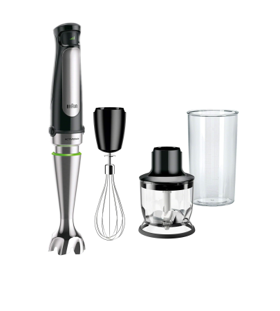 Electrocasnice mici - Blender vertical Braun MQ7025X, 1000W, ActiveBlade, tocător și tel incluse