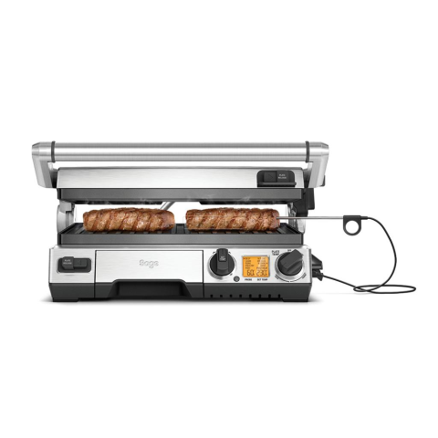 Aparate pentru mic dejun - Grill electric SGR820 BSS, Smart Grill Pro, 2400W, plăci antiaderente, sondă temperatură, deschidere 180°, inox