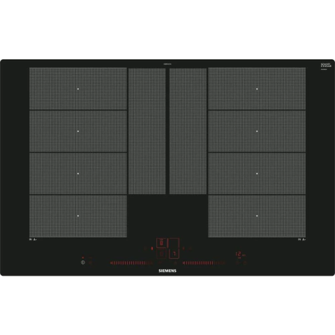 Plite incorporabile - Plita incorporabila cu inductie Siemens EX801LYC1E iQ700, 80 cm, flexInduction Plus, Dual lightSlider, negru