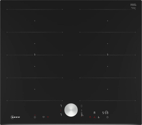 Aparate pentru gatit - Plita incorporabila inductie Neff T66PTX4L0, 60 cm, FlexInduction, TwistPad, Home Connect, PowerBoost, negru