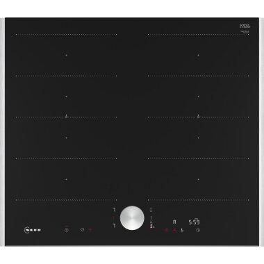 Aparate pentru gatit - Plita incorporabila inductie Neff T66TTX4L0, 60 cm, FlexInduction, TwistPad, Home Connect, Frying Sensor, rama inox, negru