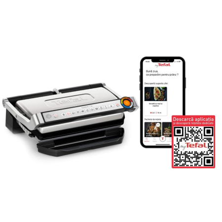 Grătar electric Tefal OptiGrill+ XL GC727D10, 2000 W, plăci 40×20 cm, 9 programe automate [2]