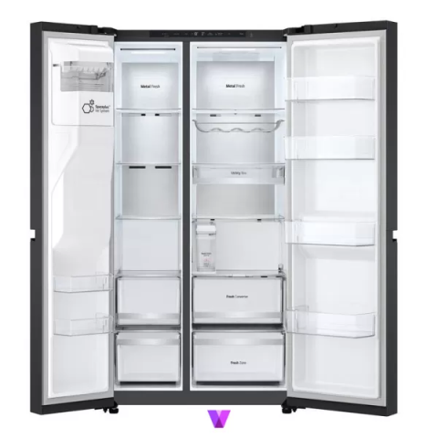 Frigider Side by Side LG GSLE91EVAC, 628L, No Frost, WiFi ThinQ, dispenser apă și gheață, 179 cm, negru [1]