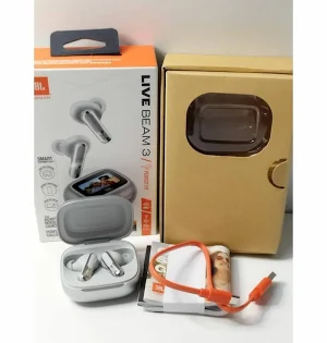 TV, Audio-Video si Foto - JBL Live Beam 3 True Wireless ANC Bluetooth Căști In-Ear – Argintiu