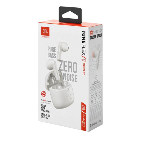 Căști True Wireless JBL Tune Flex, Active Noise Cancelling, Bluetooth 5.2, JBL Pure Bass Sound, 32 Ore Autonomie, Alb [2]