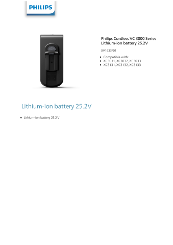 Baterie Philips XV1633/01 Li-Ion 25.2 V pentru aspirator fără fir seria 3000 [1]