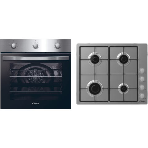 Pachet încorporabil Candy – cuptor electric 70 L + plită vitroceramică, A+, inox [1]