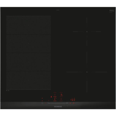 Plite incorporabile - Plita incorporabila cu inductie Siemens EX675HEC1E iQ700, 60 cm, 4 zone, flexInduction, touchSlider, Home Connect, negru