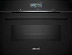 Aparate pentru gatit - Cuptor compact incorporabil Siemens iQ700 CM776GKB1, 45 L, Microunde, Piroliză, TFT Touch, Home Connect, Negru