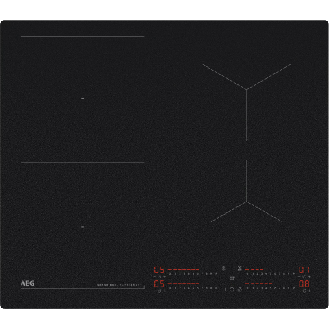 Plite incorporabile - Plita incorporabila cu inductie AEG TI64IB1FIZ, SaphirMatt, SenseBoil, Bridge, Hob2Hood, 4 zone, Negru