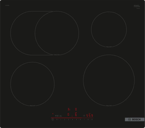 Aparate pentru gatit - Plita incorporabila cu inductie Bosch PIF61RHB1E, 4 zone de gatit, PowerBoost, DirectSelect, 60 cm, negru