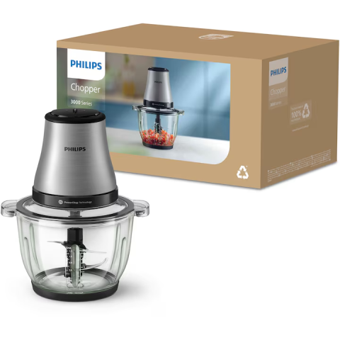 Tocator electric Philips HR1503/00 Seria 3000, 500 W, bol sticlă 2 L, PowerChop, 2 viteze [1]