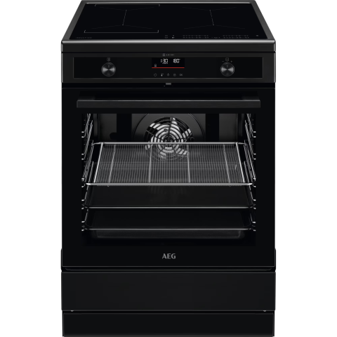 Cuptoare incorporabile - Aragaz electric AEG CIB6499APB, inductie, 73L, clasa A+, autocuratare pirolitica, Hob2Hood, 4 zone, 60 cm