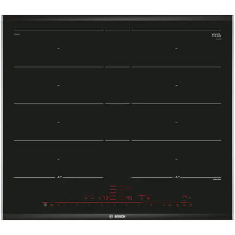 Plite incorporabile - Plita incorporabila cu inductie Bosch PXY675DC1E, 60 cm, 4 zone, FlexInduction Plus, DirectSelect Premium, PerfectFry, negru