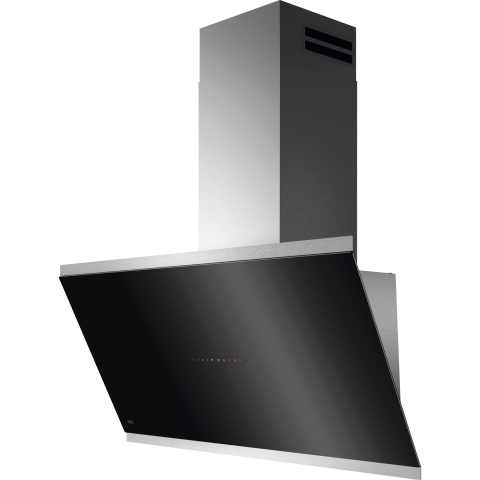Hote decorative de perete - Hota decorativa de perete AEG GV77D91SL, 90 cm, 760 m³/h, SilenceTech, Hob2Hood, negru