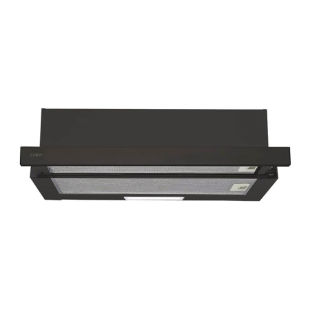Aparate pentru gatit - Hota incorporabila telescopica Candy CBT625/2B, Capacitate de absorbtie 332m3/h, 2 trepte de viteza, Iluminare LED, 2 filtre, Clasa B, 60 cm, Negru