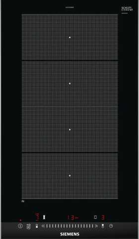 Plite incorporabile - Plita incorporabila cu inductie Siemens EX375FXB1E iQ700, 30 cm, 2 zone, flexInduction, touchSlider, Domino, negru
