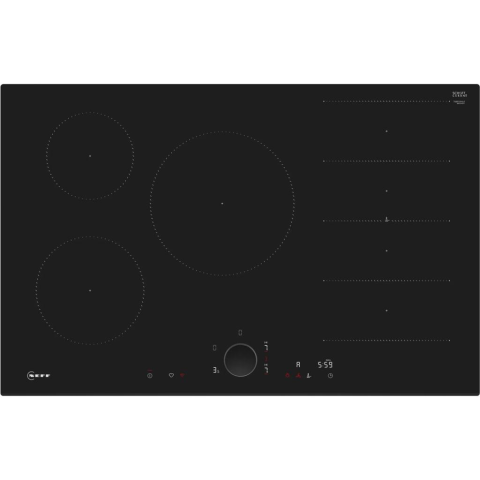 Aparate pentru gatit - Plita incorporabila inductie Neff T68PTV4L0, 80 cm, FlexInduction, TwistPad, Home Connect, PowerBoost, Frying Sensor, negru