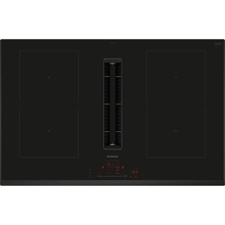Aparate pentru gatit - Plita incorporabila cu inductie si hota integrata Siemens ED851HQ26M iQ500, 80 cm, CombiZone, powerBoost, Home Connect, negru
