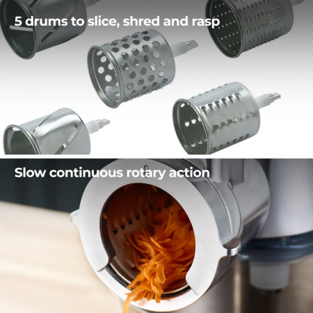 Accesoriu Kenwood Roto Food Cutter KAX643ME, razătoare/feliere 5 tamburi inox [1]
