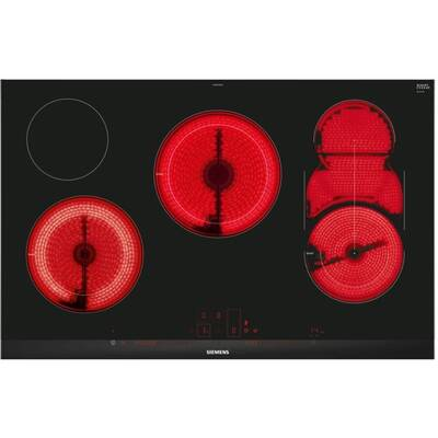 Plite incorporabile - Plita incorporabila vitroceramica Siemens ET875LMP1D iQ500, 80 cm, 5 zone, Dual lightSlider, CombiZone, negru