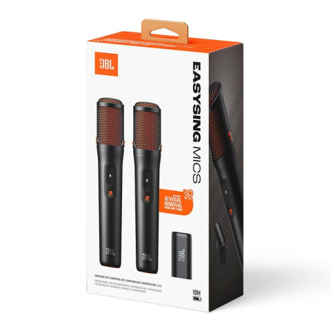 Set 2 microfoane wireless karaoke cu AI Vocal Removal, autonomie 10 ore, USB-C dongle, negru [1]