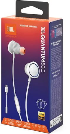 JBL Quantum 50C – căști gaming in-ear cu USB-C, alb [1]