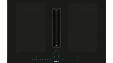 Aparate pentru gatit - Plita incorporabila cu inductie si hota integrata Siemens EX877NX68E iQ700, 80 cm, flexInduction, powerMove Plus, Home Connect, negru