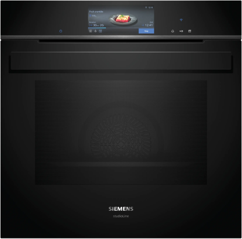 Aparate pentru gatit - Cuptor incorporabil cu abur Siemens HS958GCB1 iQ700, 71 L, fullSteam Plus, sous-vide, Home Connect, 4D hotAir, negru