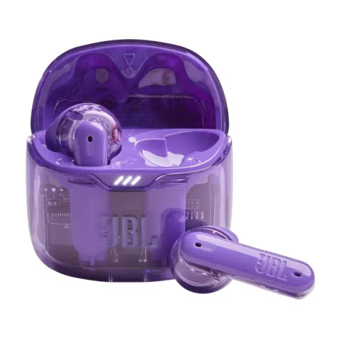 Căști - Căști True Wireless JBL Tune Flex Ghost Edition, Active Noise Cancelling, Bluetooth 5.2, JBL Pure Bass Sound, 32 Ore Autonomie, Ghost Purple