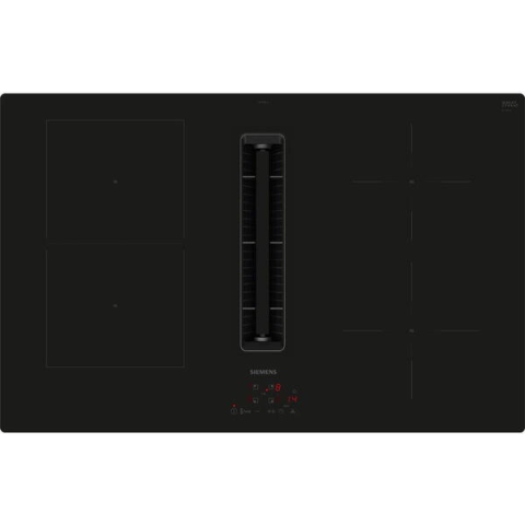 Aparate pentru gatit - Plita incorporabila cu inductie si hota integrata Siemens ED811BS16E, 80 cm, CombiZone, powerBoost, touchControl, negru
