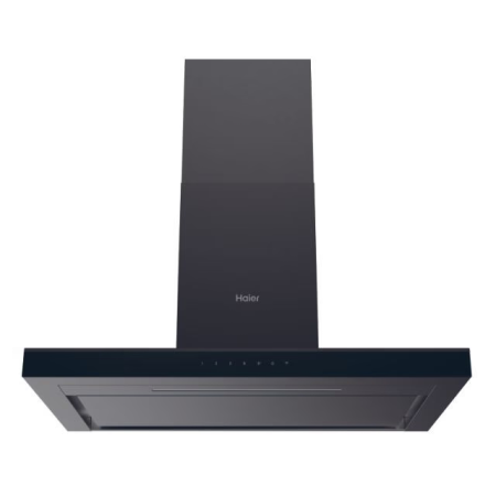 Hote de tavan - Haier HATS9CBS4BWIFI – Hotă telescopică, 90 cm, sticlă neagră, Wi-Fi compatibilă