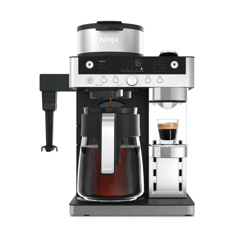 Aparate pentru cafea si espresso - Aparat cafea 2-in-1 Ninja CFN802EU Prestige DualBrew, capsule + filtru, spumator lapte, 1.8L, negru