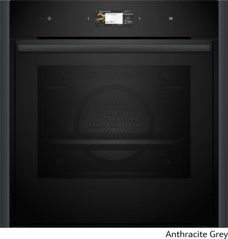 Cuptoare incorporabile - Cuptor incorporabil NEFF B69CS7KY0, 71L, Slide&Hide, Flex Design, Home Connect WiFi, curatare pirolitica, TFT Full Touch, antracit