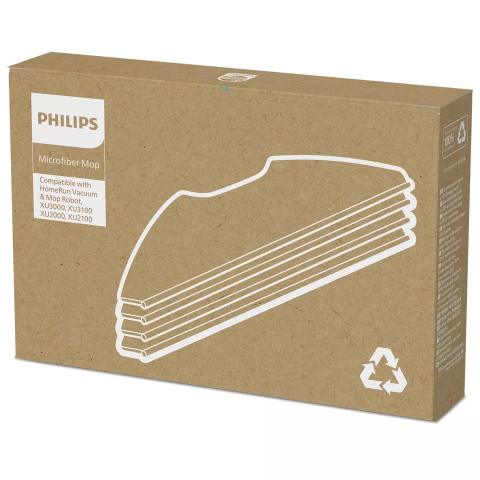 Accesorii pentru aspiratoare - Rezervă mop Philips XV1430/00, set 4 lavete lavabile, compatibil HomeRun 2000 / 3000