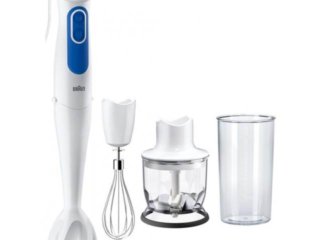 Electrocasnice mici - Blender vertical Braun MultiQuick 3 MQ3025WH Omelette, 700 W, PowerBell Plus, tocător + tel + pahar
