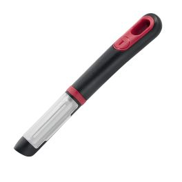 Articole de bucătărie - Accesoriu pentru decojit legume si fructe Tefal Ingenio K1992034, lame duble, inox, capac de protectie, negru & rosu