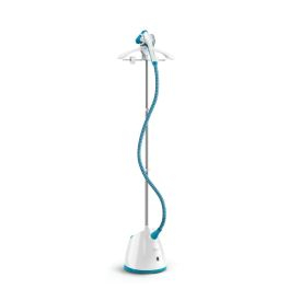 Aparate de călcat vertical - Aparat de călcat vertical cu abur Tefal ProStyle One IT2460E0, 1800 W, abur variabil de până la 37 g/min, încălzire rapidă în numai 45 de secunde, 2 nivele de cantitate, perie pentru țesături și mănușă inclusă, alb /albastru