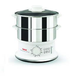 Aparate de gătit - Aparat de gătit cu aburi Tefal Convenient Series VC145130, 2 vase, cronometru mecanic, 2 accesorii, 6 L, inox, alb
