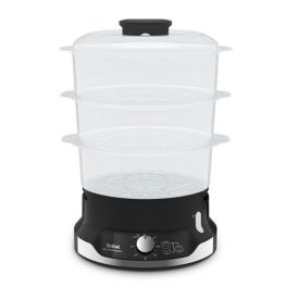 Aparate de gătit cu aburi - Aparat de gătit cu aburi Tefal Ultracompact Steam Cooker VC204810, 3 vase, cronometru manual, 1 accesoriu, 9 L, negru