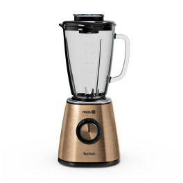 Blendere - Blender Tefal Blendforce Coppertinto BL439G10, 800W, 1.25 L, Tehnologie Powelix, recipient din sticlă termo-rezistent, lame detașabile, funcție zdrobire gheață,negru & maro