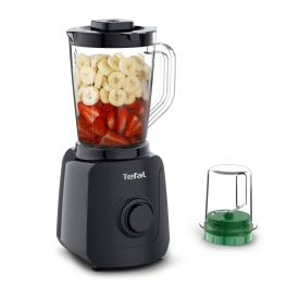 Prepararea alimentelor - Blender Tefal Blendforce Essential BL4118F0, 450 W, 1 L, 2 trepte viteza, 4 lame inox, tocator inclus, functie zdrobire gheata, negru