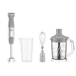 Blendere verticale - Blender vertical Tefal Quickchef+ HB67MB30, 1000W, 20 trepte de viteză și funcție Turbo, inox, 4 lame, gri & argintiu