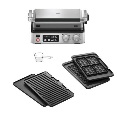 Braun MultiGrill 7 CG7044, grătar electric 2000W, 2 zone de gătit, plăci detasabile, inox/argintiu-negru [2]