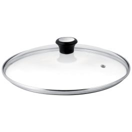 Articole de bucătărie - Capac Exception 28097512, orificiu pentru abur, mâner ergonomic, margine de inox, 24 cm, sticlă