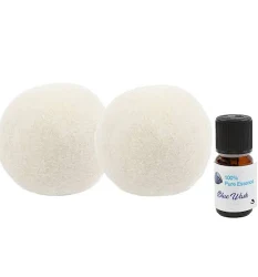 Accesorii masini de spalat rufe si uscatoare - Care+Protect CDB1101P2 Dryer Balls – bile de lână naturală reutilizabile pentru uscător rufe (set 2 bucăți + parfum Blue Wash).