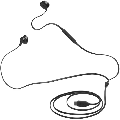 Casti audio in-ear cu fir JBL Tune 305C, Pure Bass, Hi-Res Audio, USB-C, microfon, negru [1]
