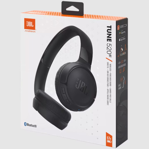 Casti audio wireless on-ear JBL Tune 520BT, Bluetooth 5.3, Pure Bass, Multi-Point, 57h autonomie, microfon, negru [1]