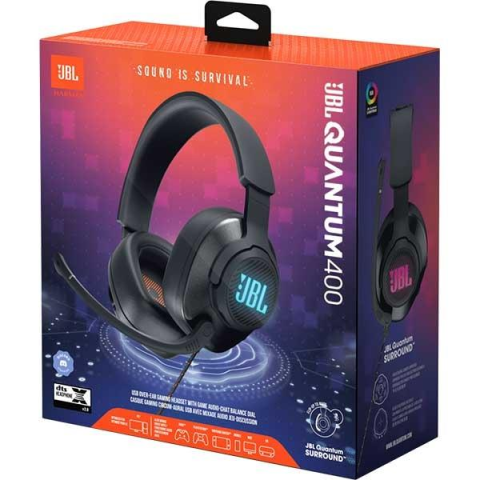 Căști gaming cu fir USB și Jack 3.5 mm, QuantumSURROUND, 50 mm, Game-Chat Dial, negru [1]